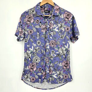ST33LE Steele Floral Button Up Shirt Luxe Hawaiian Bold Resortwear Mens Size S